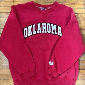 Vintage Oklahoma Varsity Graphic Crewneck Cotton Sweatshirt